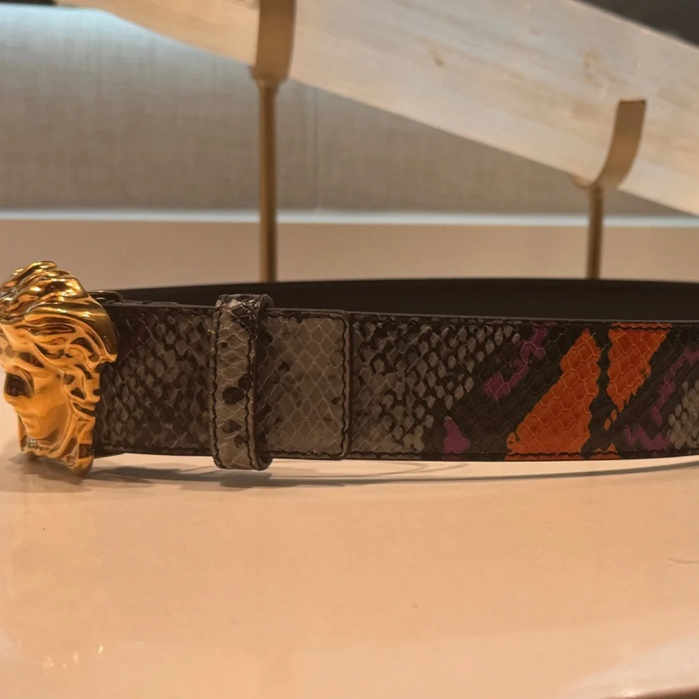 Versace Black, Gray, Orange, Magenta Men’s or Womens Belt - Picture 3 of 8